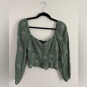 Square neck floral blouse